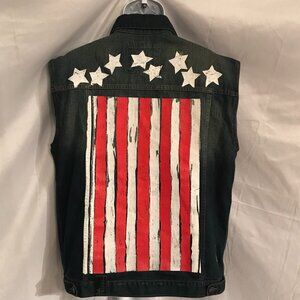 Evolution In Design Sleeveless Denim Distress Back Activewear Jacket/Vest